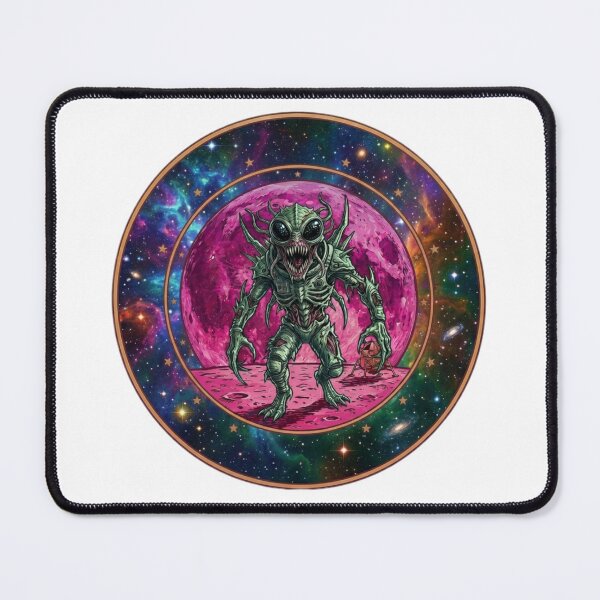 Item preview, Dark Alien Monster on Pink Moon Olive Tree Aesthetic Horror Art designed and sold by Fatomfatom.