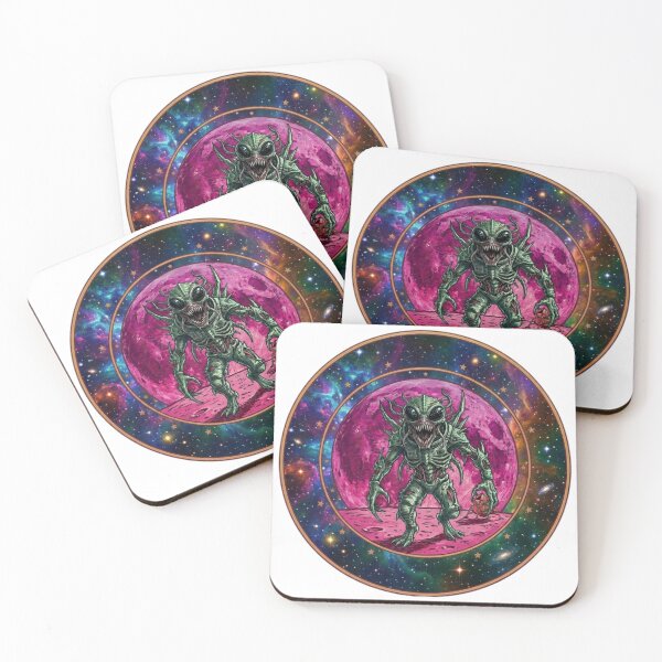 Item preview, Dark Alien Monster on Pink Moon Olive Tree Aesthetic Horror Art designed and sold by Fatomfatom.