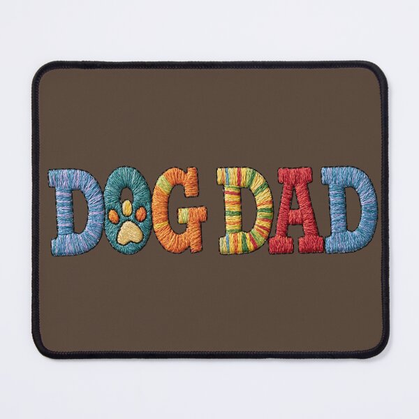 Item preview, Colorful Embroidered Dog Dad Paw Typography designed and sold by MegaNovaArt.