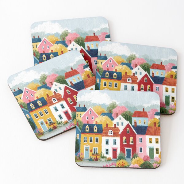 Item preview, Cute Summer Town Houses designed and sold by sheprint.