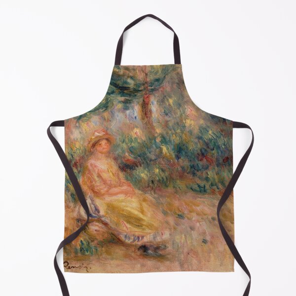 Item preview, Woman in Pink Dress Seated Garden designed and sold by artofuniverse.