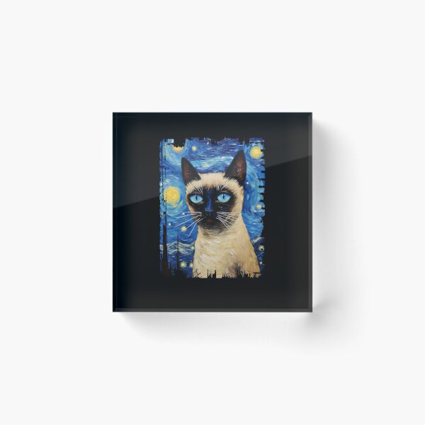 Item preview, Funny Siamese Cat Starry Night Illustration Mom Dad Kids designed and sold by rafaeltto.