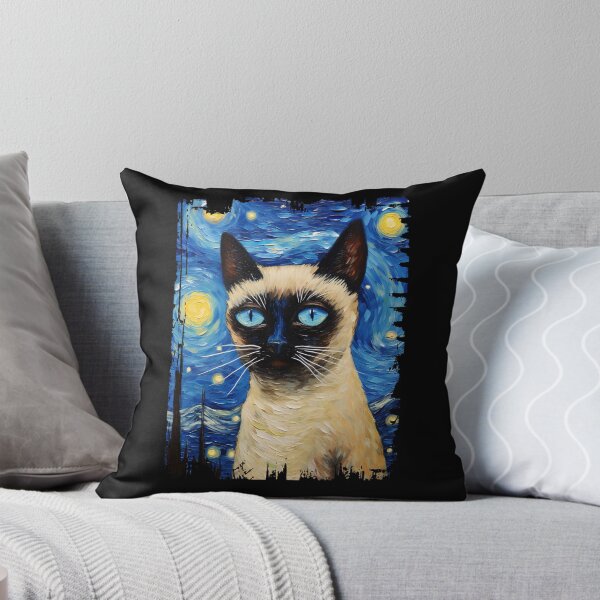 Item preview, Funny Siamese Cat Starry Night Illustration Mom Dad Kids designed and sold by rafaeltto.