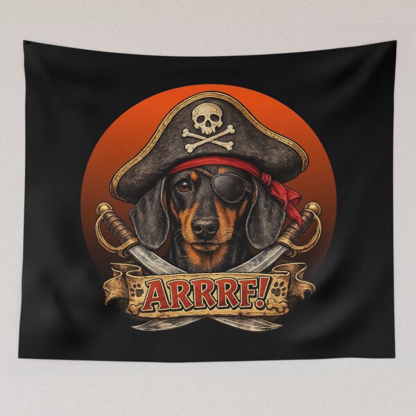 Item preview, Funny Pirate Wiener Dog | Arrrf! Dachshund Pirate Art designed and sold by NerdyWerks.