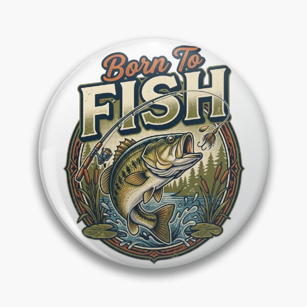 Item preview, Vintage Born to Fish Bass Fishing Graphic designed and sold by Klrshop.