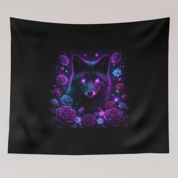 Item preview, Mystic Black Fox | Floral Frame designed and sold by JanjjaSoulInk.