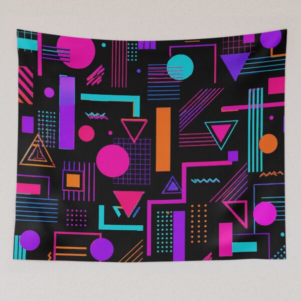 Item preview, Retro Geometric Pattern Memphis Style 90s Neon designed and sold by JonelleTshirts.