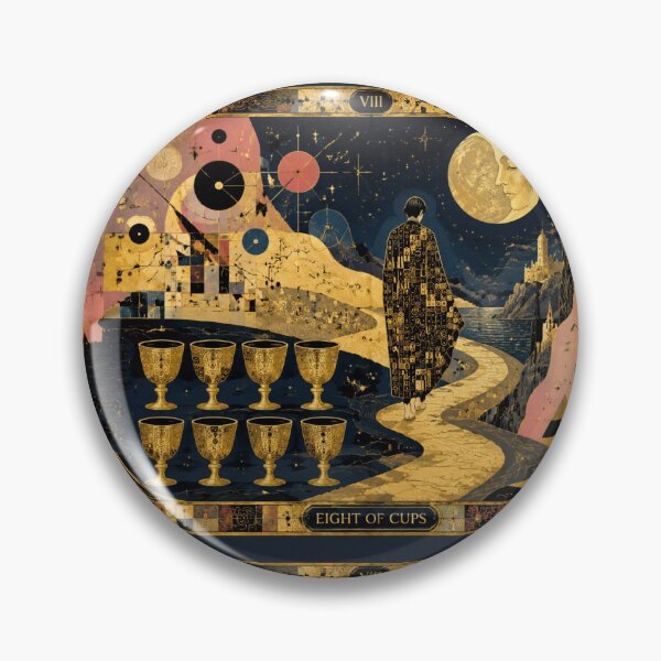 Item preview, The Eight of Cups - Farewell to Illusions & The Moon Path | Klimt & Dali Tarot designed and sold by Natalia-Vlad.