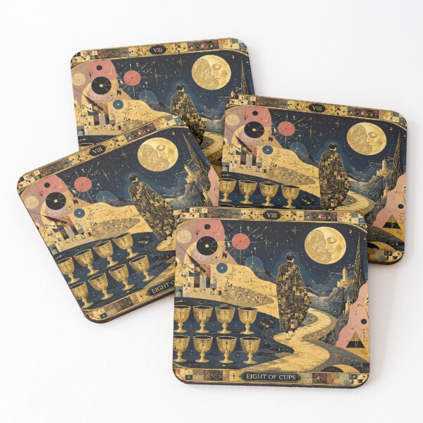 Item preview, The Eight of Cups - Farewell to Illusions & The Moon Path | Klimt & Dali Tarot designed and sold by Natalia-Vlad.