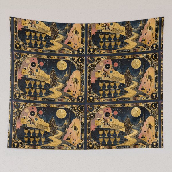 Item preview, The Eight of Cups - Farewell to Illusions & The Moon Path | Klimt & Dali Tarot designed and sold by Natalia-Vlad.