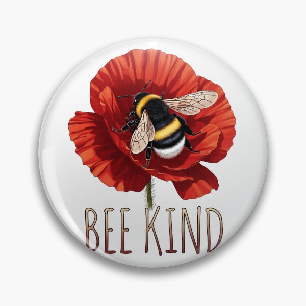 Item preview, Bee Kind – Bumblebee on Red Poppy Flower designed and sold by katiecorners.