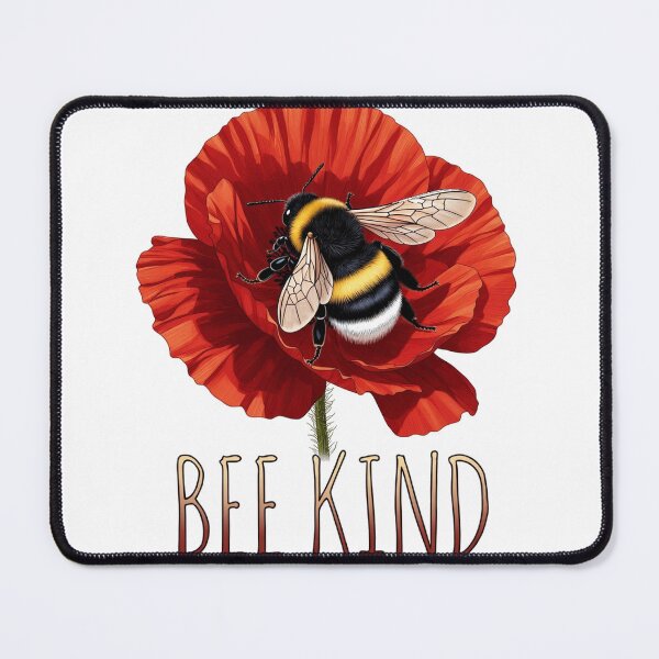 Item preview, Bee Kind – Bumblebee on Red Poppy Flower designed and sold by katiecorners.