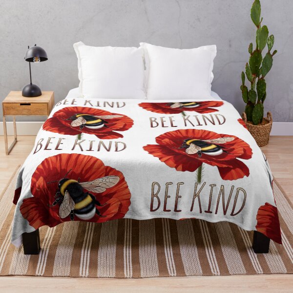 Item preview, Bee Kind – Bumblebee on Red Poppy Flower designed and sold by katiecorners.