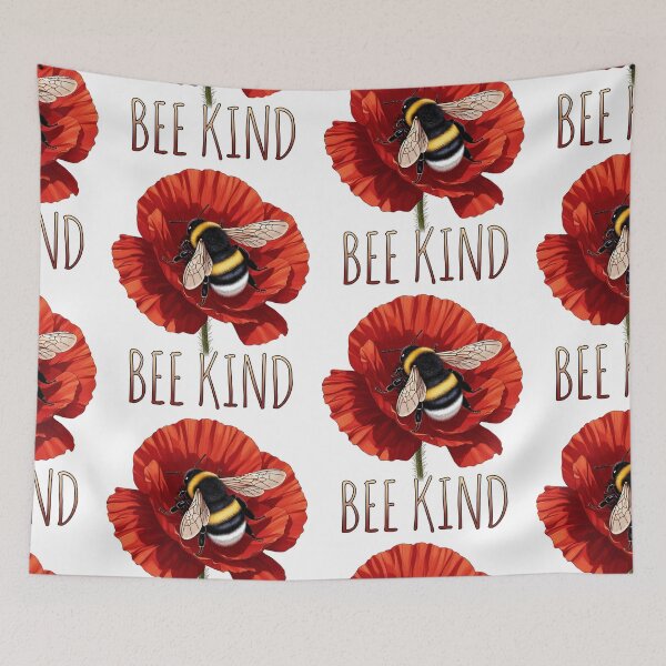 Item preview, Bee Kind – Bumblebee on Red Poppy Flower designed and sold by katiecorners.