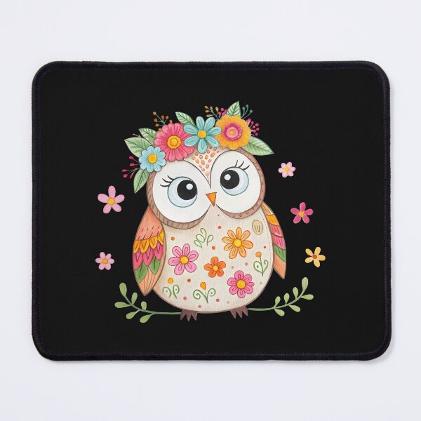 Item preview, Cute Owl with Flower Crown designed and sold by trendspatterns.