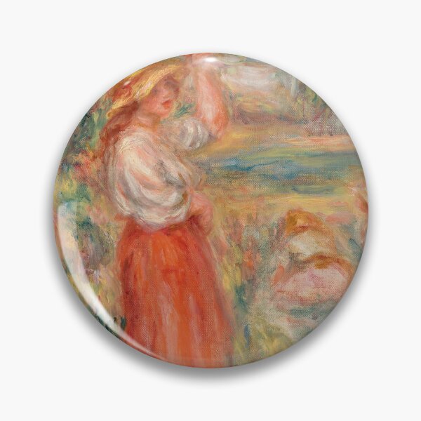 Item preview, Woman in Red Dress Garden Landscape designed and sold by artofuniverse.