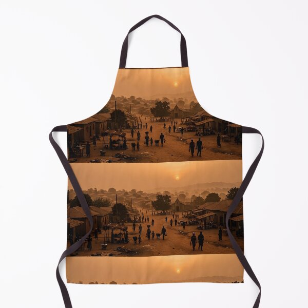 Item preview, Harmattan Haze Over African Town designed and sold by SavannaCanvas.