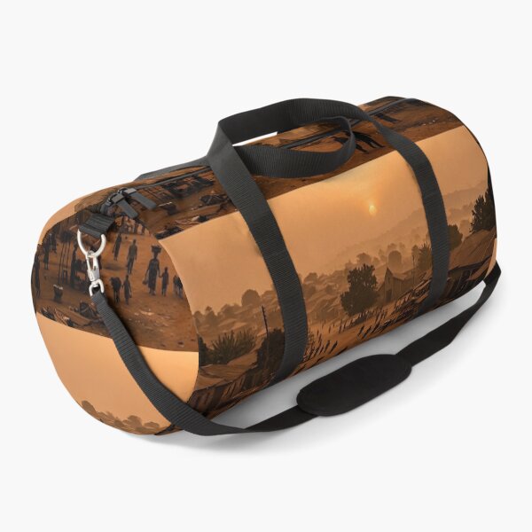 Item preview, Harmattan Haze Over African Town designed and sold by SavannaCanvas.