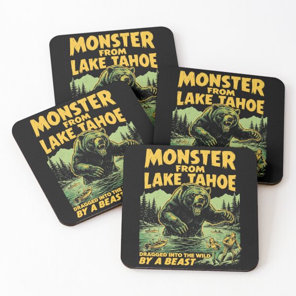 Item preview, Monster From Lake Tahoe Bear Retro Horror Movie Theme designed and sold by Milasneeze.