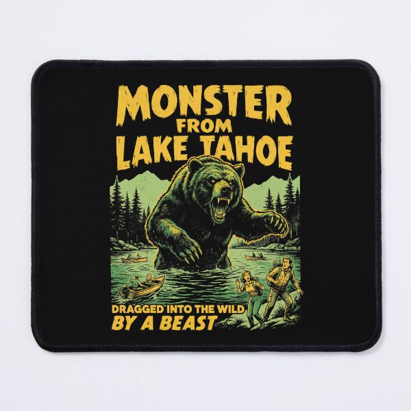 Item preview, Monster From Lake Tahoe Bear Retro Horror Movie Theme designed and sold by Milasneeze.