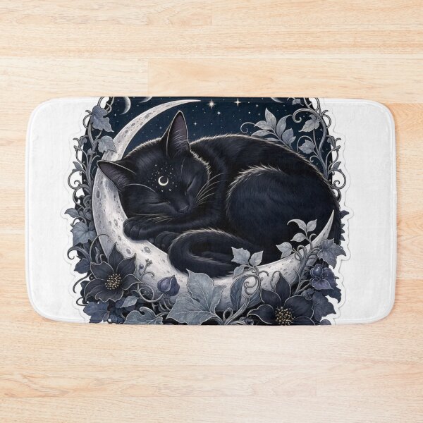 Item preview, Moonlit Black Cat Wrapped In Celestial Vines designed and sold by StickyGuys.