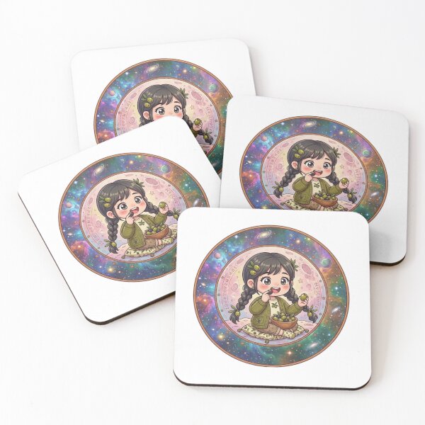 Item preview, Kawaii Anime Girl Eating Olives Olive Tree Aesthetic Moon Art designed and sold by Fatomfatom.