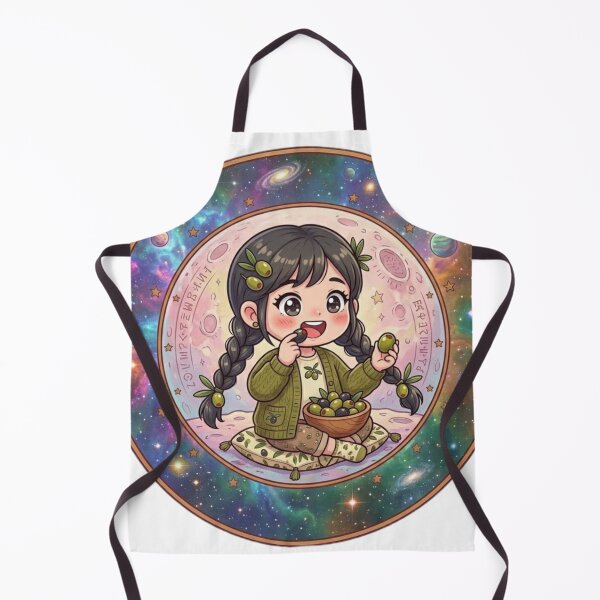 Item preview, Kawaii Anime Girl Eating Olives Olive Tree Aesthetic Moon Art designed and sold by Fatomfatom.