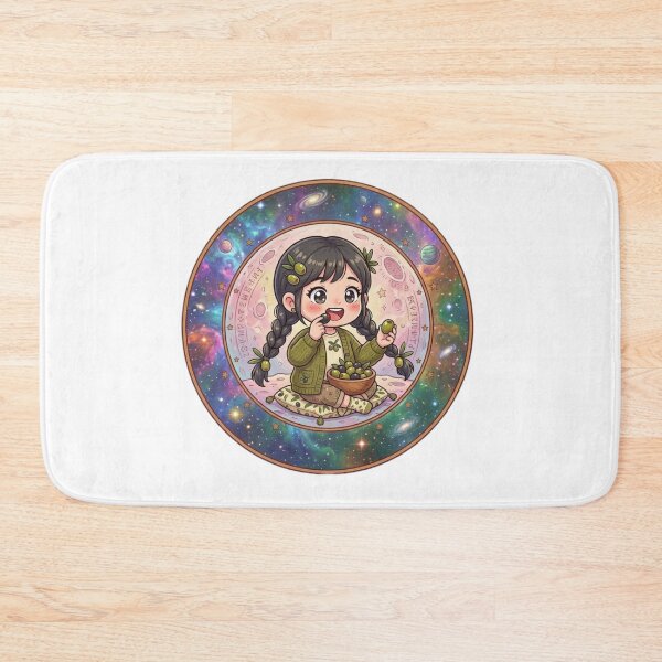 Item preview, Kawaii Anime Girl Eating Olives Olive Tree Aesthetic Moon Art designed and sold by Fatomfatom.