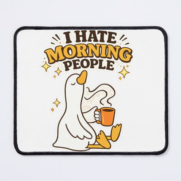 Item preview, I Hate Morning People Funny Goose with Coffee | Grumpy Duck Meme | Introvert Humor Sticker Gift designed and sold by sumodesign.