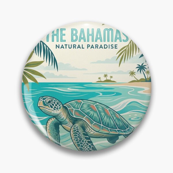 Item preview, Vintage Bahamas Sea Turtle Tropical Paradise designed and sold by DuckOddity.