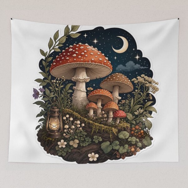 Item preview, Enchanted Forest Mushrooms Under Starlight designed and sold by StickyGuys.