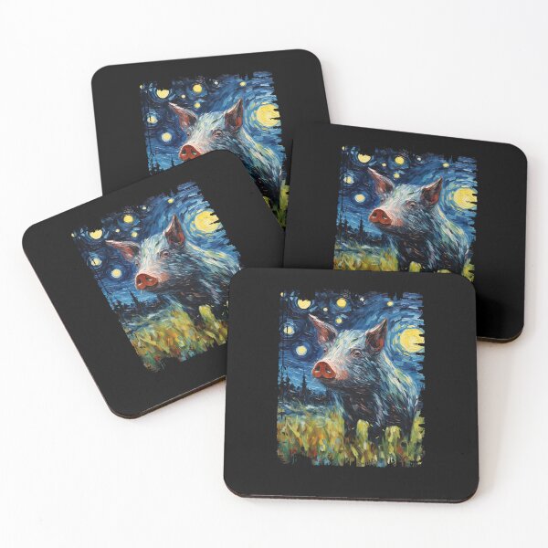 Item preview, Funny Warty Pig Starry Night Illustration Mom Dad Kids designed and sold by rafaeltto.
