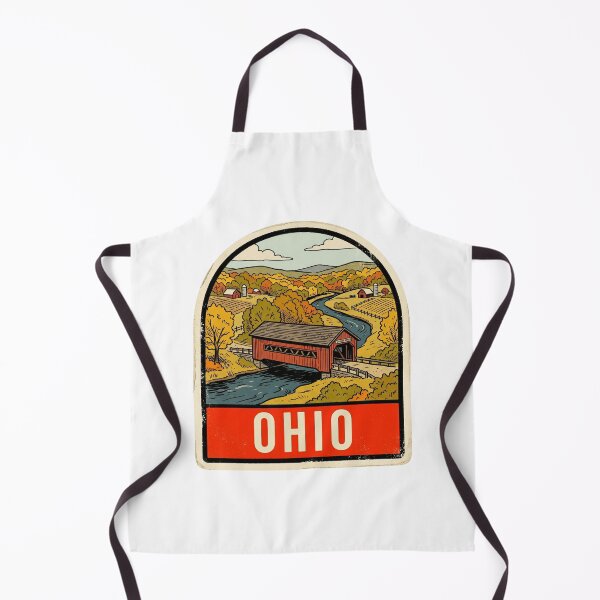 Item preview, Vintage Ohio Covered Bridge Retro Travel Art designed and sold by Paper Drip.