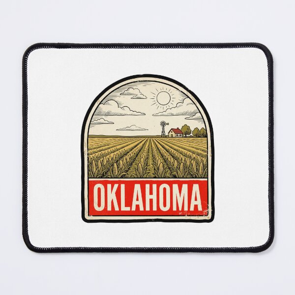 Item preview, Retro Oklahoma Cornfield Farm Vintage Travel Badge Design designed and sold by Paper Drip.