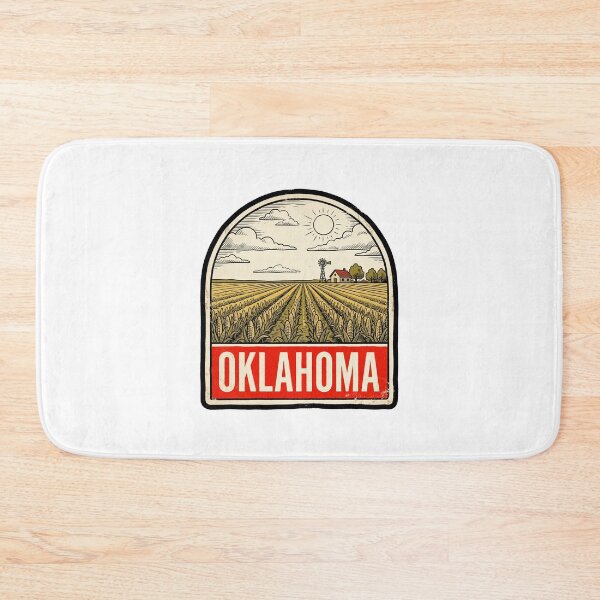 Item preview, Retro Oklahoma Cornfield Farm Vintage Travel Badge Design designed and sold by Paper Drip.