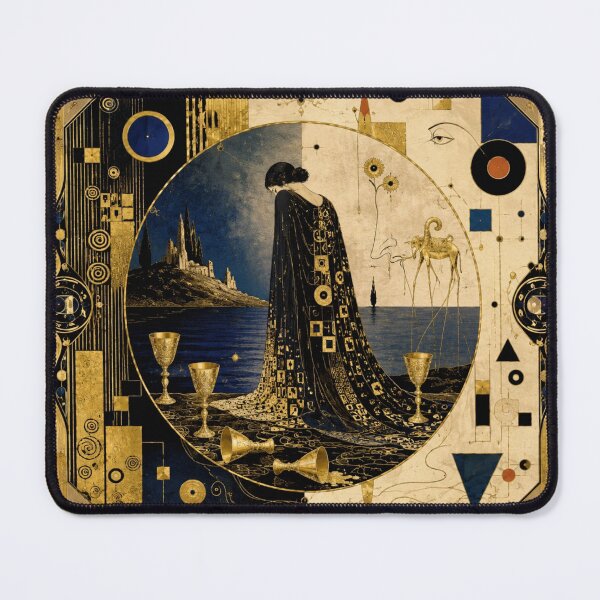 Item preview, The Five of Cups - Golden Mourning & Invisible Hope | Klimt & Dali Tarot designed and sold by Natalia-Vlad.