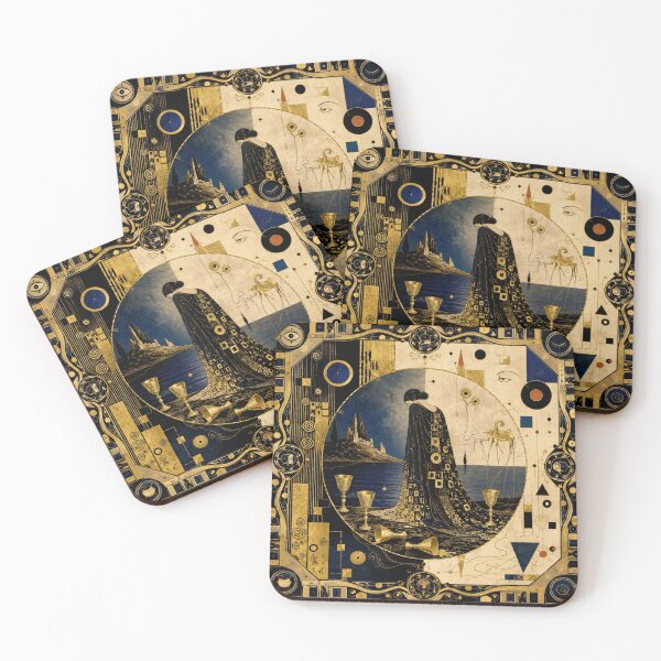 Item preview, The Five of Cups - Golden Mourning & Invisible Hope | Klimt & Dali Tarot designed and sold by Natalia-Vlad.