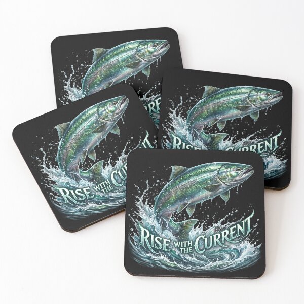 Item preview, Emerald Salmon Surge | Fantasy Realism Wildlife Art designed and sold by Chroma Dreams .