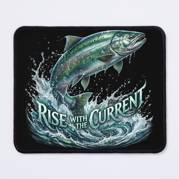 Item preview, Emerald Salmon Surge | Fantasy Realism Wildlife Art designed and sold by Chroma Dreams .