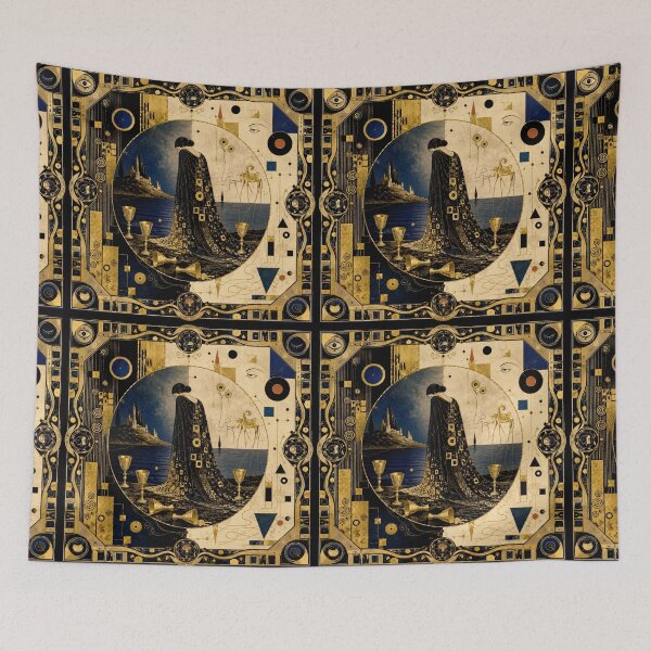 Item preview, The Five of Cups - Golden Mourning & Invisible Hope | Klimt & Dali Tarot designed and sold by Natalia-Vlad.