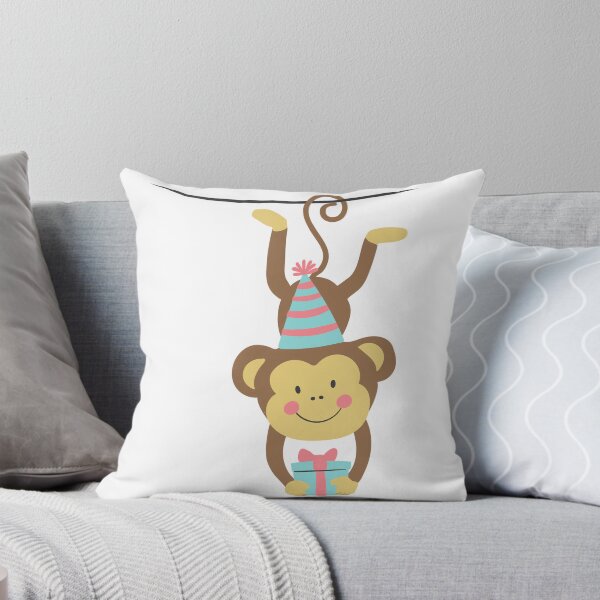 Item preview, Cute Monkey Birthday Party Celebration Illustration designed and sold by DailyDoodlesBySumbul.