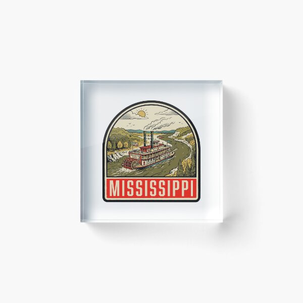 Item preview, Vintage Mississippi River Steamboat Retro Travel Art designed and sold by Paper Drip.