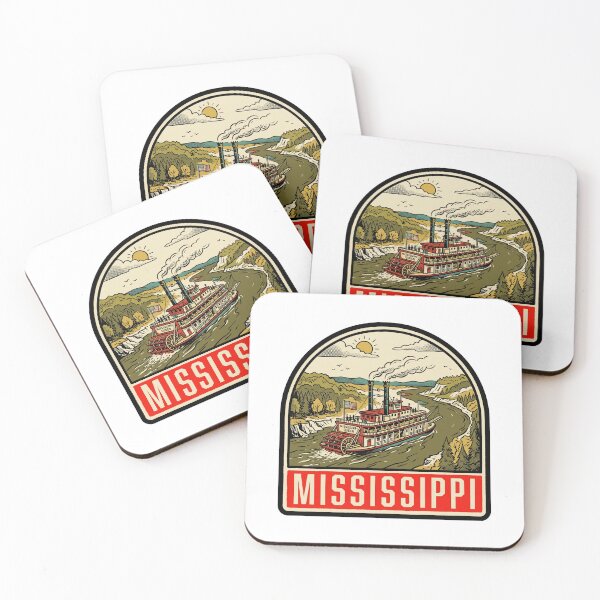 Item preview, Vintage Mississippi River Steamboat Retro Travel Art designed and sold by Paper Drip.