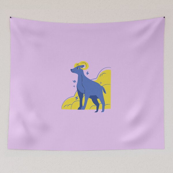 Item preview, Stylized Blue Ram Illustration designed and sold by orbitbloom.