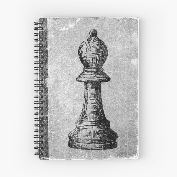 Item preview, Chess Bishop Notebook Sketch Dark Academia Ink Drawing Art designed and sold by Ghoul Enterprises.
