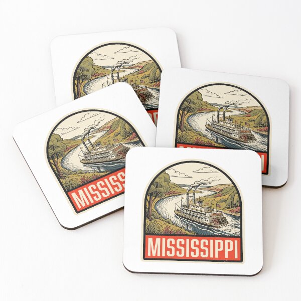 Item preview, Vintage Mississippi River Steamboat Retro Travel  Art designed and sold by Paper Drip.