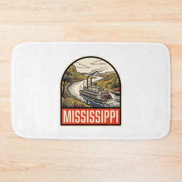 Item preview, Vintage Mississippi River Steamboat Retro Travel  Art designed and sold by Paper Drip.