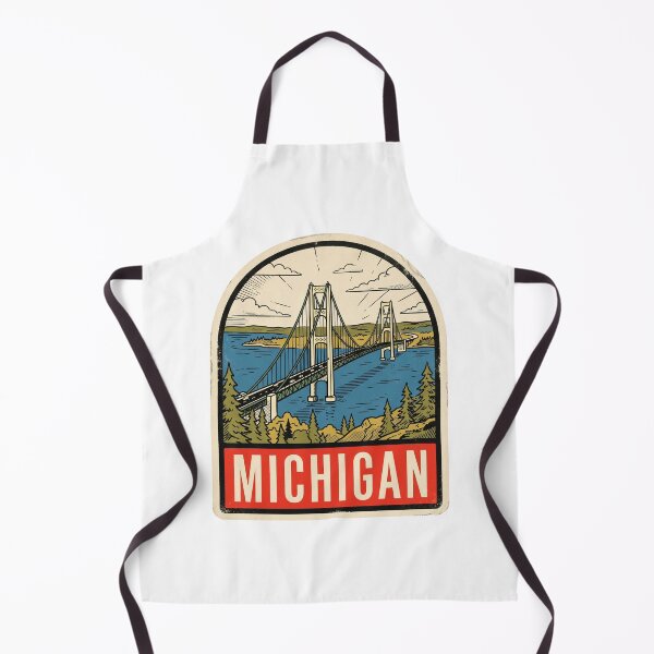 Item preview, Vintage Michigan Mackinac Bridge Retro Travel Sticker Design designed and sold by Paper Drip.