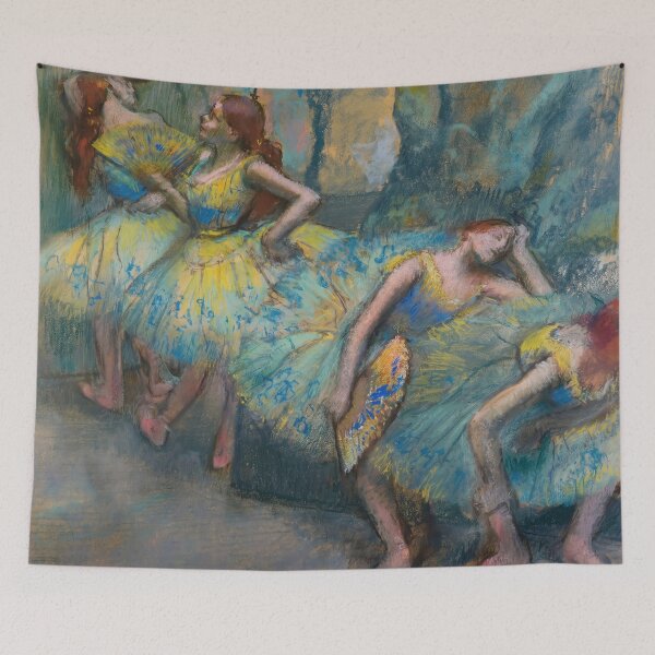 Item preview, Ballet Dancers Resting in Blue and Yellow designed and sold by artofuniverse.