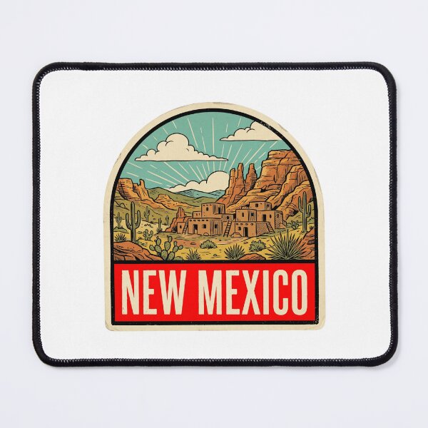 Item preview, Retro New Mexico Adobe Pueblo Desert Vintage Travel Badge designed and sold by Paper Drip.